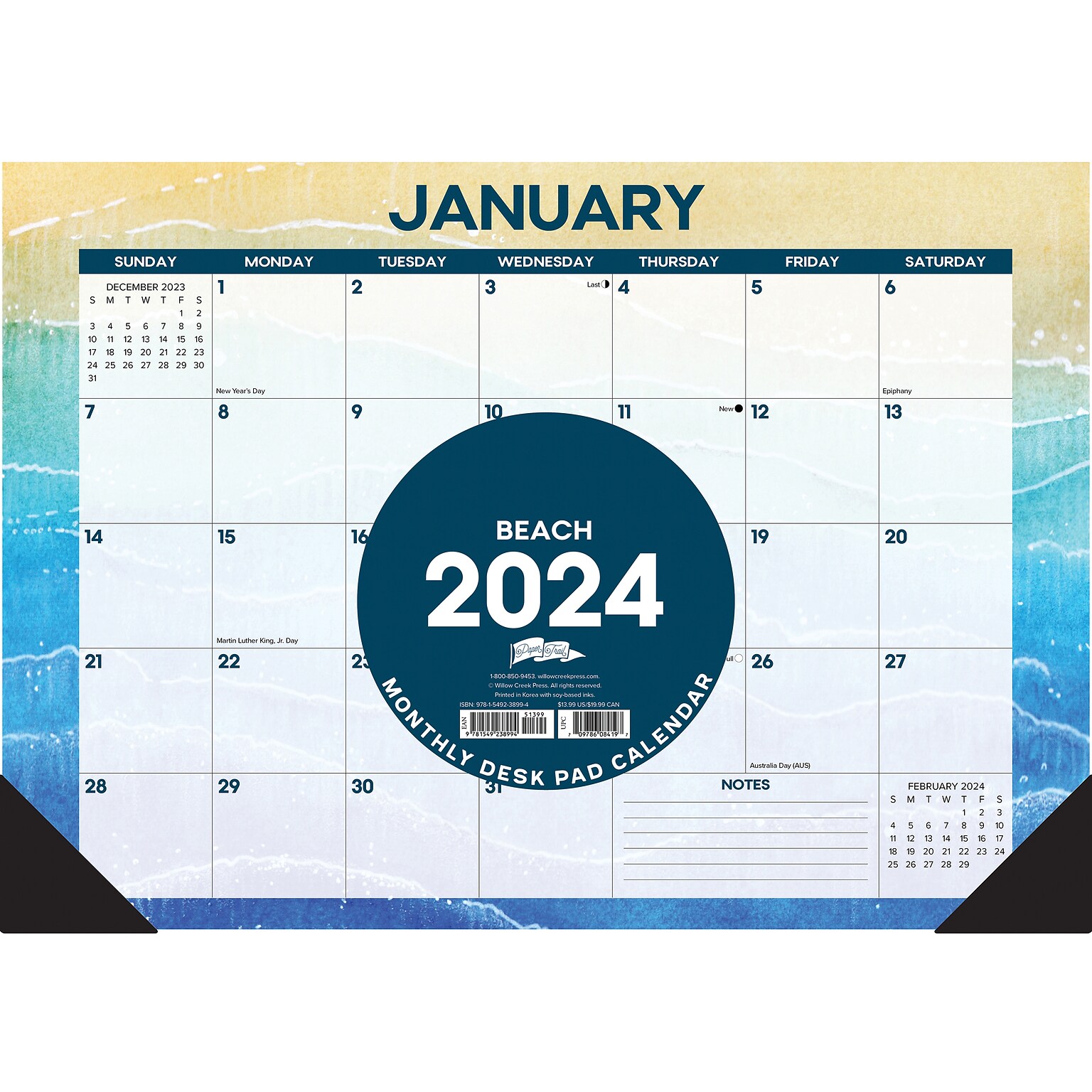 2025 Willow Creek 17 x 12 Monthly Desk Pad Calendar, Multicolor (47798)