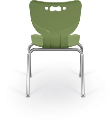 MooreCo 14 Hierarchy Student Chair with 4 Legs, Moss/Chrome Base (703673561464)