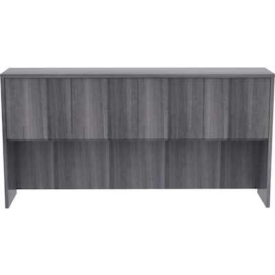 Lorell Essentials Series 4-Compartment Stack on Hutch, 70.9W x 14.8D x 36H, Weathered Charcoal (LLR69557)