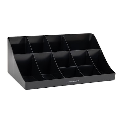 Mind Reader 11 Compartment Plastic Condiments Countertop Organizer, Black (COMORG-BLK)