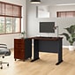 Bush Business Furniture Cubix 36W Desk with Mobile File Cabinet, Hansen Cherry/Galaxy (SRA024HCSU)