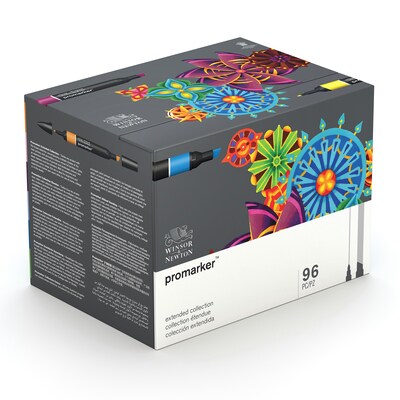 Winsor & Newton Promarker Dual-Tip Alcohol Based Marker, Extended Collection, 96/Pack (WNX0290152)