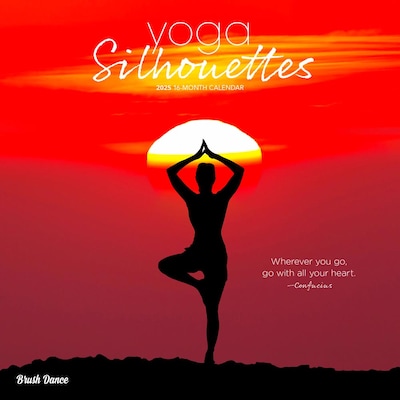 2025 Brush Dance Yoga Silhouettes 12 x 12 Monthly  Wall Calendar (9781975478681)