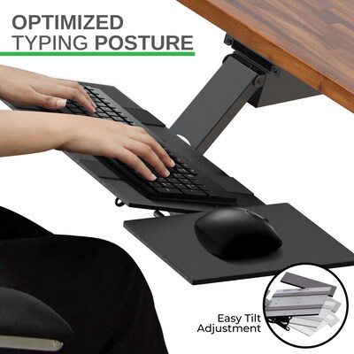 Uncaged Ergonomics Adjustable standing desk Keyboard Drawer, Black (KT2)