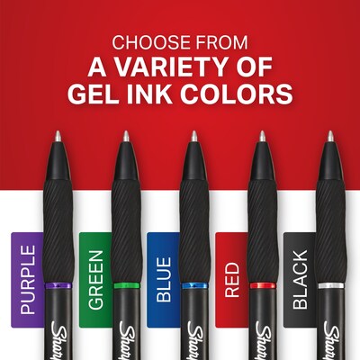 Sharpie S-Gel Retractable Gel Pens, Medium Point, 0.7mm, Black Ink, 22 Pens/Pack (2153949)