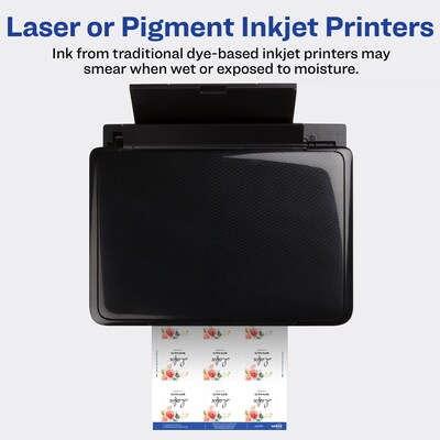 Avery Waterproof Laser/Pigment-Inkjet Square Labels, 2 x 2, Glossy White, 96 Labels/Pack (64510)