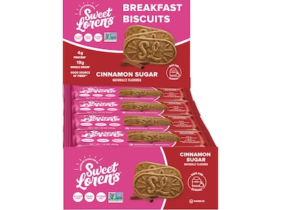 Sweet Lorens Gluten Free Cinnamon Sugar Breakfast Biscuits, 1.6 oz., 8 Packs/Box (27226)