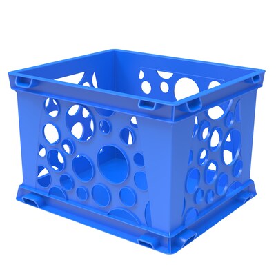 Storex Polystyrene Mini Crate, 9 x 7-3/4 x 6, Blue, 12/Pack (STX61595U12S)