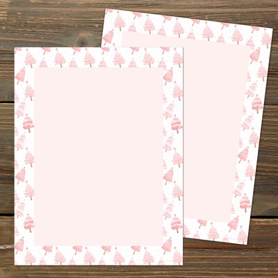 Great Papers! Pink Christmas Tree Holiday Letterhead, Pink, 50/Pack (2025042)