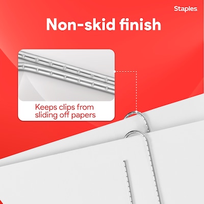 Staples® Jumbo Paper Clips, Nonskid, 100/Box, 10 Boxes/Pack (A7026606/72577)