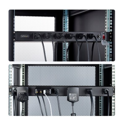 StarTech Rack PDU 120V Rack Power Distribution Unit, 12-Outlet, 1U Rack-Mount (1215B8H-RACK-PDU-RA)