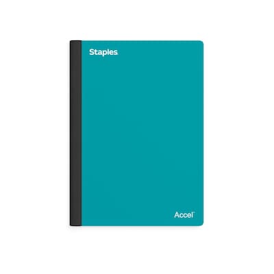 Staples Premium 2-Subject Notebook, 6 x 9.5, College Ruled, 100 Sheets, Teal (ST58328)