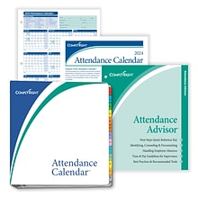 ComplyRight 2024 Attendance Calendar Kit, White, Pack of 50 (A1411W16PK50)