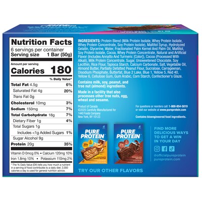Pure Protein Gluten Free Galactic Brownie Protein Bar, 6 Bars/Box (NRN13805)