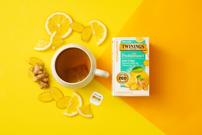 Twinings Probiotics Lemon and Ginger Herbal Tea Bags, 18/Box (F16483)