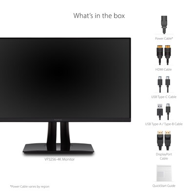 ViewSonic ColorPro 32" 4K Ultra HD 60 Hz LED Monitor, Black (VP3256-4K)