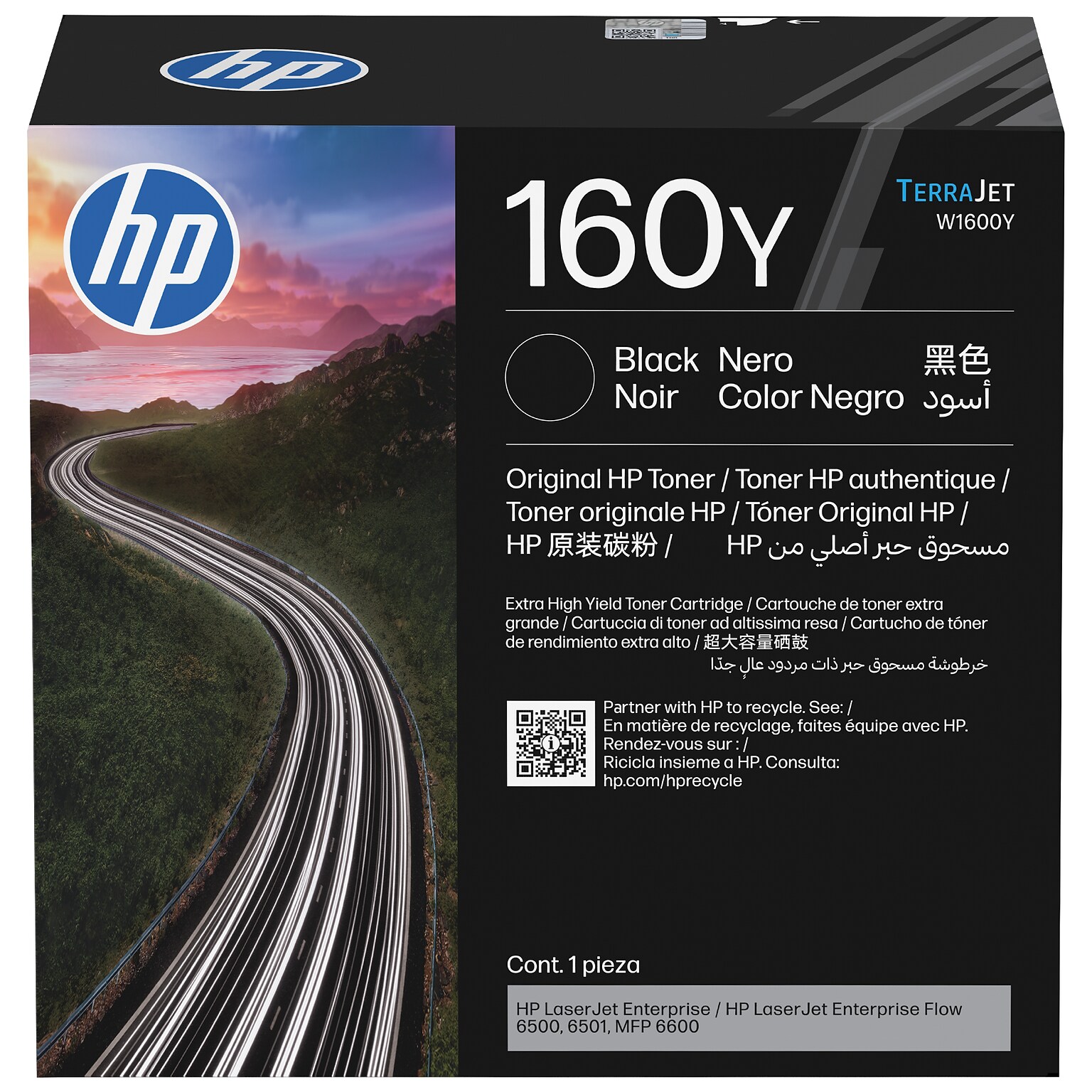 HP 160Y Black Extra High Yield Toner Cartridge, Prints Up to 38,000 Pages (W1600Y)