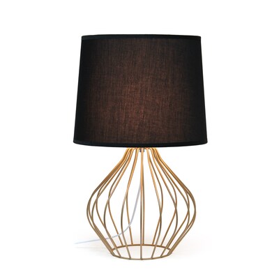 Simple Designs Geometrically Wired Table Lamp, Black on Copper (LT2086-BOC)