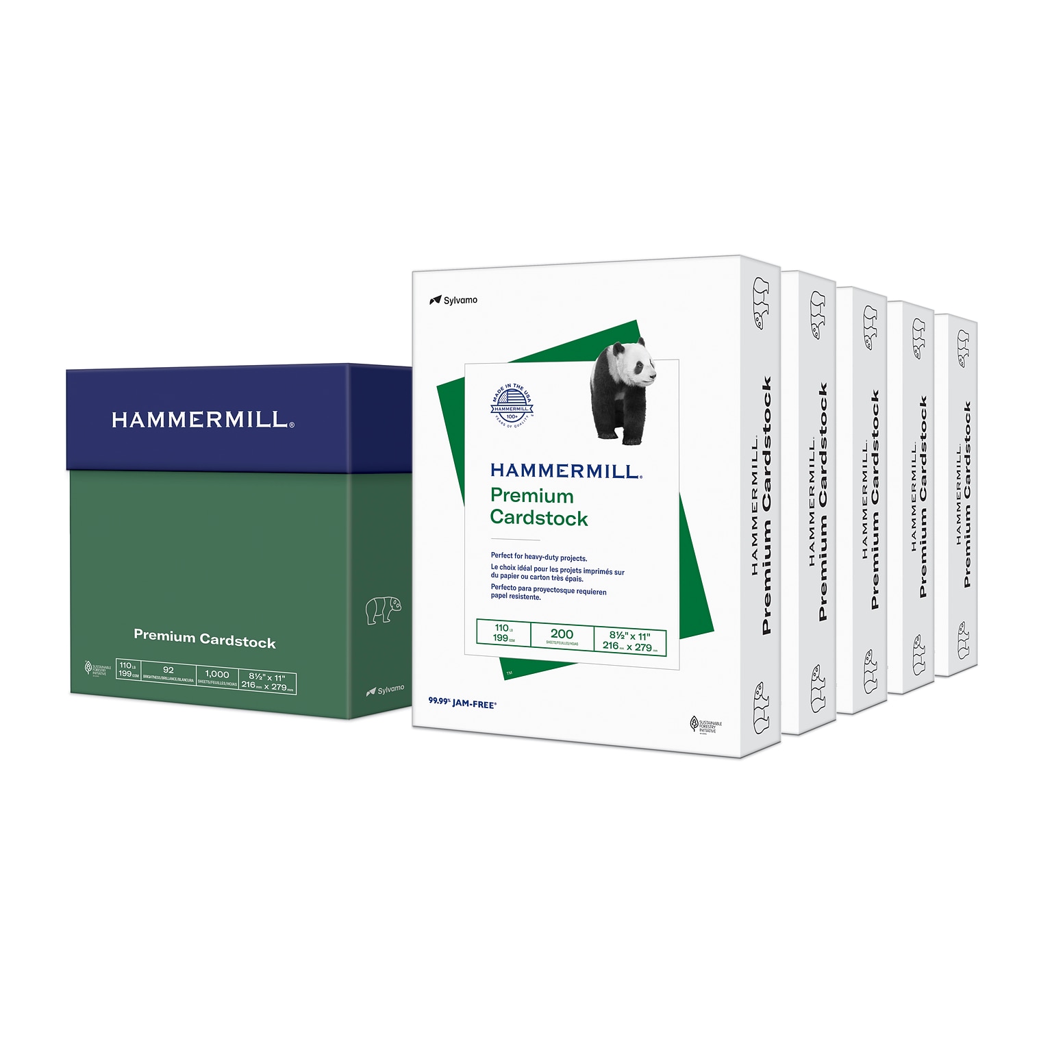 Hammermill Premium 110 lb. Cardstock Paper, 8.5 x 11, White, 200 Sheets/Pack, 5 Packs/Carton (168400)