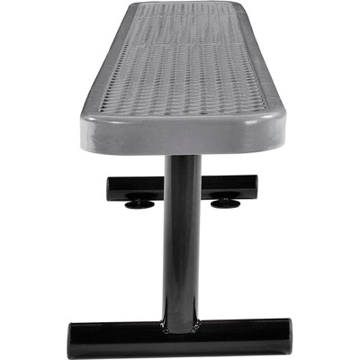 Global Industrial 6 Outdoor Steel Flat Bench, Expanded Metal, Gray (277156GY)