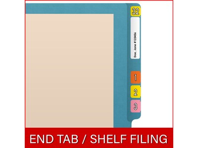 Medical Arts Press Reinforced End Tab File Folder, Straight-Cut, Letter Size, Manila/Blue, 50/Box (S-09473-BLU)