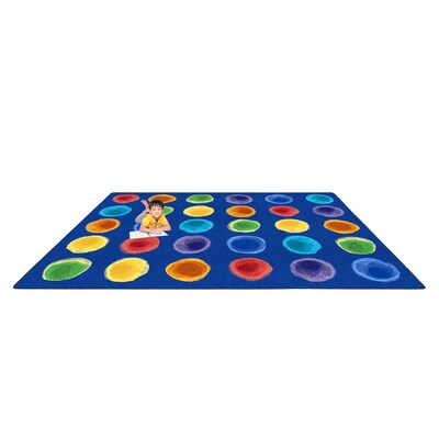 Joy Carpets Watercolor Spots Nylon 7'8" x 10'9" Machine Tufted Rug, Rainbow (2143D-01)