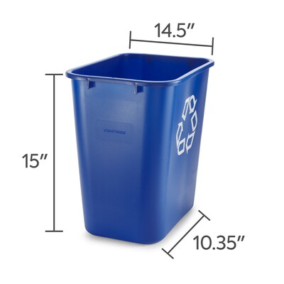 Coastwide Professional™ Plastic Indoor Recycling Container Without Lid, Blue Soft Molded Plastic, 7 Gallon (CW56432)