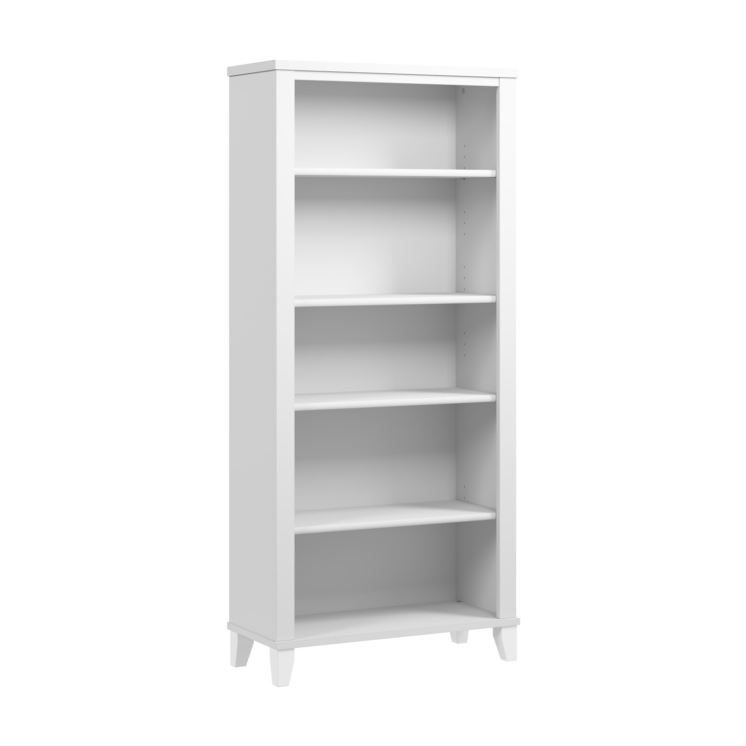 Bush Furniture Somerset 65H 5-Shelf Bookcase with Adjustable Shelves, White Laminate (WC81965)