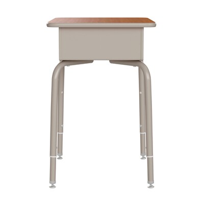 Flash Furniture Billie 24"W Student Desk with Open Front Metal Book Box, Walnut/Silver (FDDESKGYWAL)