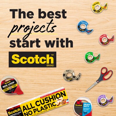 Scotch Permanent Double Sided Tape With Dispenser, 0.5" x 13.9 yds., Clear, 6/Pack (6137H-2PC-MP)