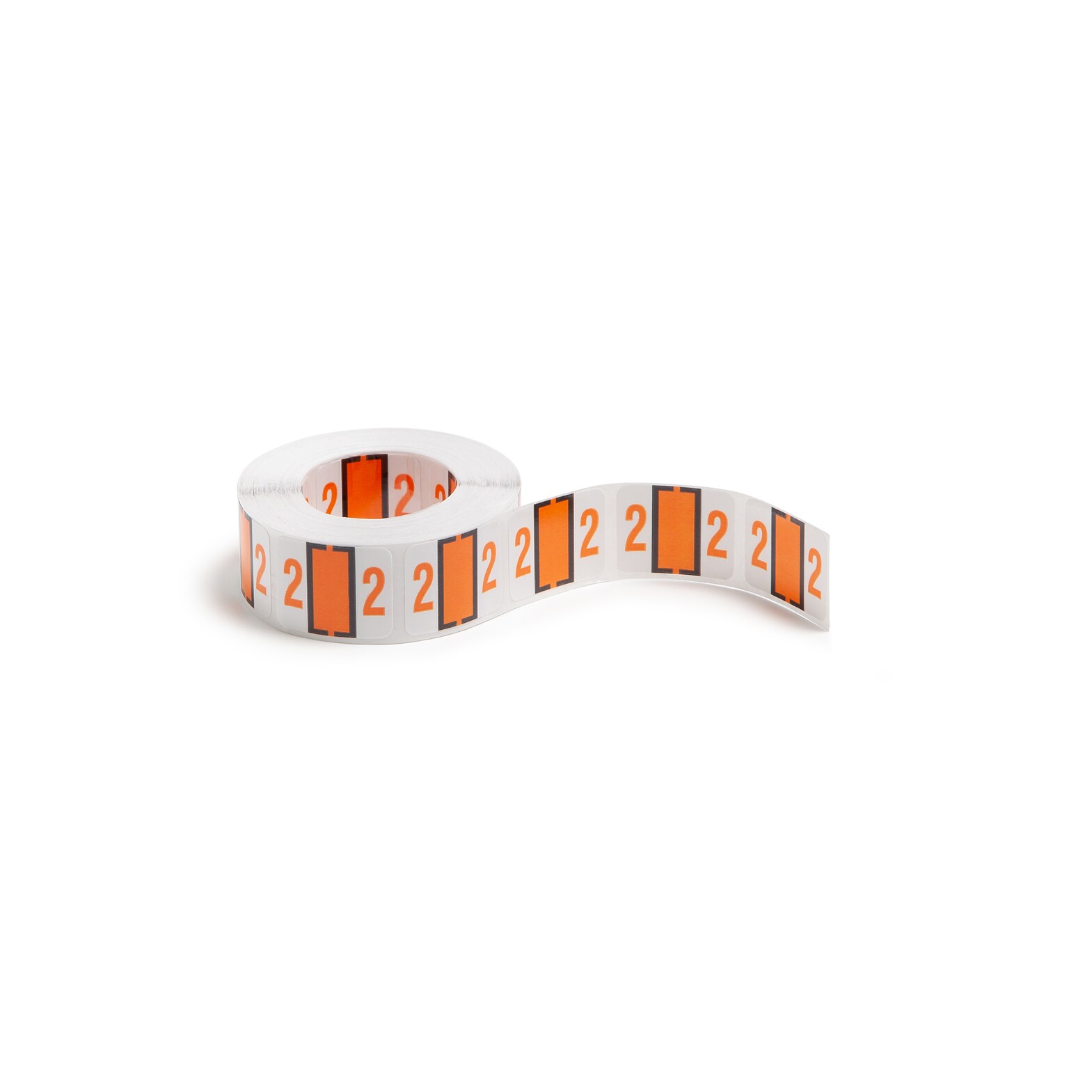 Smead BCCRN Color Coded Numeric Labels, 2, Light Orange, 500/Roll (67372)