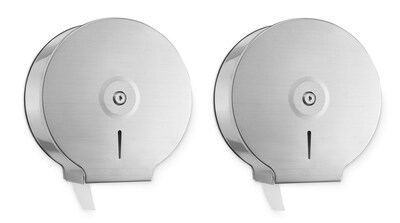 Alpine Industries Stainless Steel Jumbo Toilet Tissue Dispenser 2 Pack