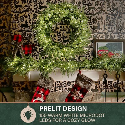 Fraser Hill Farm 9' Real Feel Pre-Lit Artificial Christmas Garland (FFRF108G-5MGR)