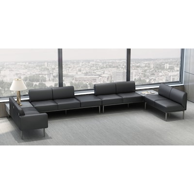 Lorell Contemporary Series Polyurethane Sofa, Black (LLR86929)