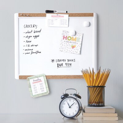 U Brands PINIT Magnetic Dry Erase Whiteboard, 20" x 16", White Frame