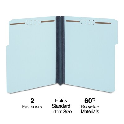 Staples® Pressboard Classification Folders, 2" Expansion, Letter Size, Blue, 25/Box (TR384868/384868)