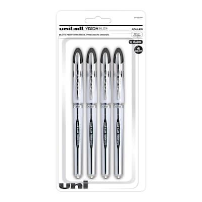 Uniball Vision Elite BLX Rollerball Pens, Assorted Pens Pack of 5, Bold  Pens with 0.8mm Ink, Ink Black Pen, Pens Fine Point Smooth Writing Pens,  Bulk Pens, and Office Supplies 