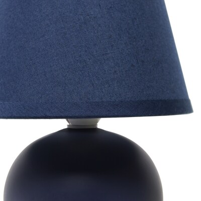 Creekwood Home Nauru 8.66" Traditional Petite Ceramic Orb Base Bedside Table Desk Lamp, Blue (CWT-2004-BL)