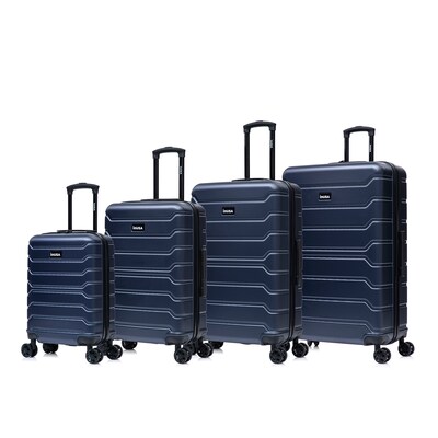 InUSA Trend 4-Piece Hardside Spinner Luggage Set, TSA Checkpoint Friendly, Blue (IUTRESMLXL-BLU)