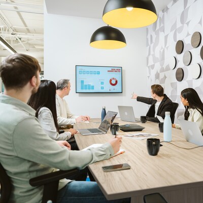 Bush Business Furniture 120"W Boat Shaped Conference Table, Natural Elm (99TB12048NEK)