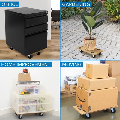 Mount-It! Small Platform Mover Dolly, Holds Up to 220 lbs., Light Brown (MI-925)