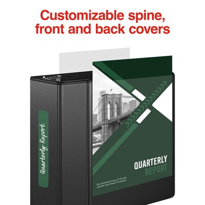 Staples® Standard 5" 3 Ring View Binder with D-Rings, Black (26359-CC)