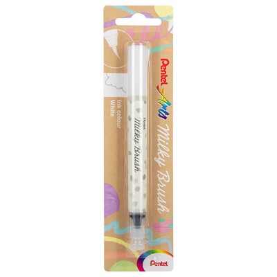 Pentel Milky Brush, White Ink, 3/Bundle (PTAXGFHBPPWX-3)