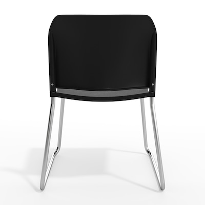 Flash Furniture Hercules Kenai Office Reception Stack Chair, Black Plastic/Chrome Frame (RUT239ANBKCR)