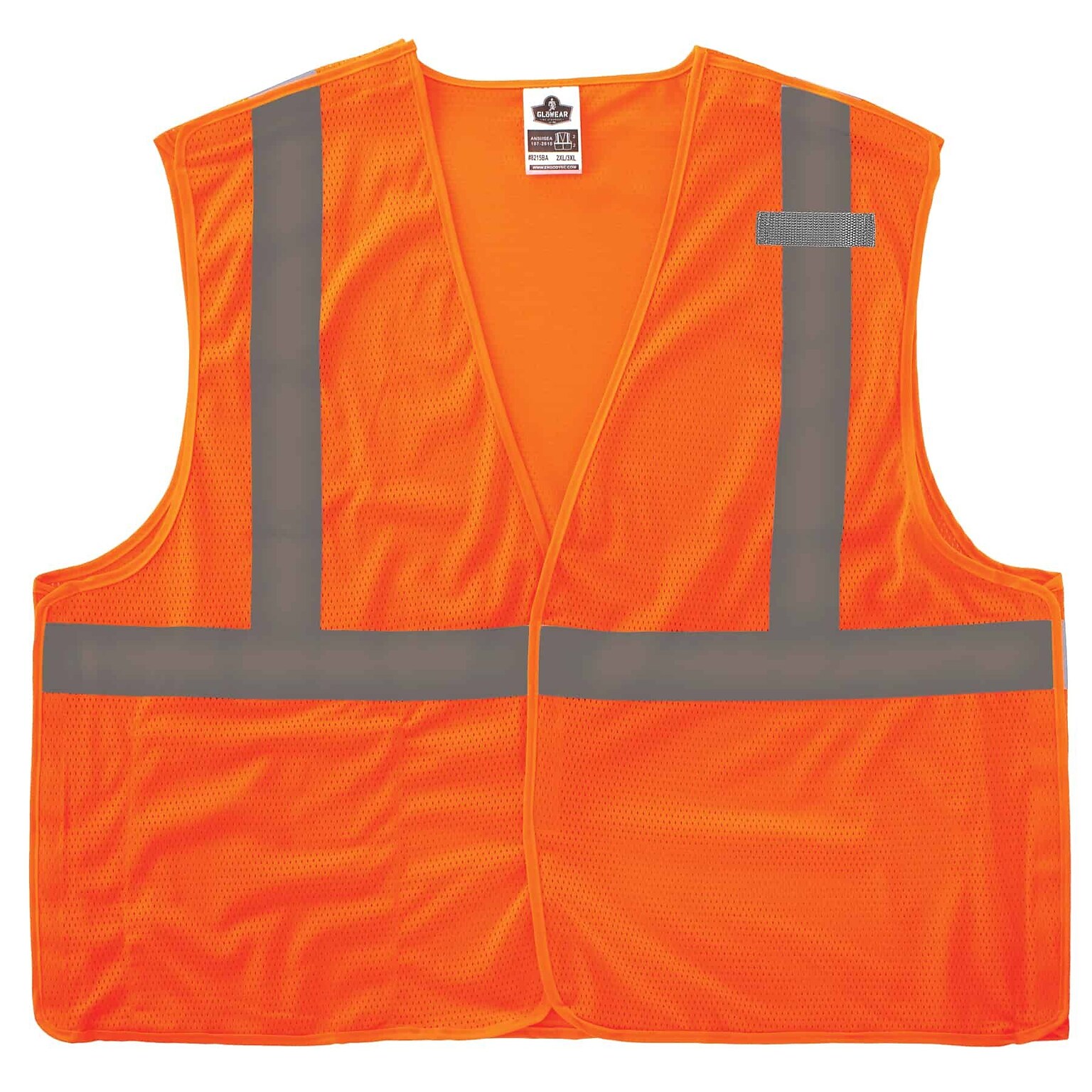 Ergodyne GloWear 8215BA High Visibility Sleeveless Safety Vest, ANSI Class R2, Orange, Large (21065)