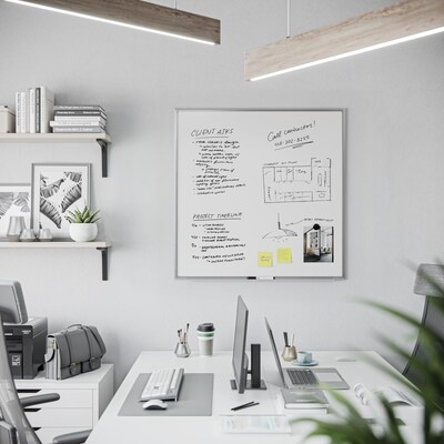 U Brands Steel Dry-Erase Whiteboard, Aluminum Frame, 3 x 3 (2890U00-01)