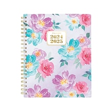 2024-2025 AT-A-GLANCE BADGE Floral 8.5 x 11 Academic Weekly & Monthly Planner, Plastic Cover, Mult