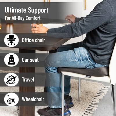 Mind Reader Memory Foam Office Chair Cushion, Grey (MEMGEL-GRY)