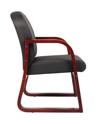 Boss Office Products B9570 Series Mahogany Frame Guest Armchair; Black