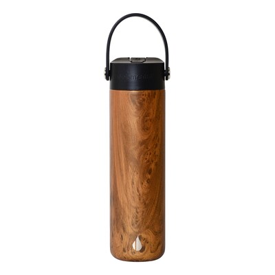 Elemental Core Stainless Steel Double Wall Insulated Water Bottle, 24 oz., Teakwood (EMLEBC24WD20)